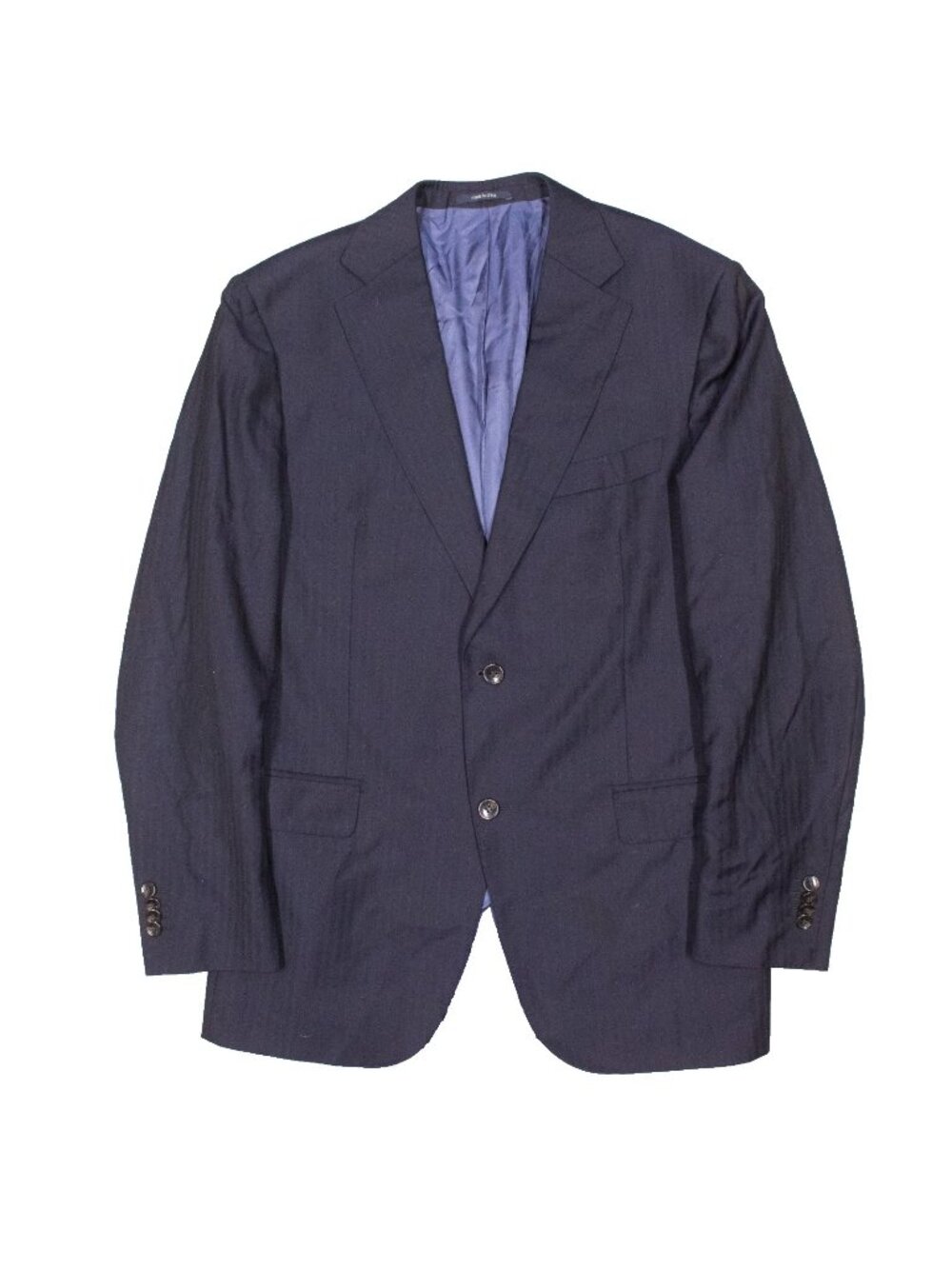 SuitSupply Blazer Napoli VBC 110s Wool Sport Coat Herringbone Navy Blue 42R
